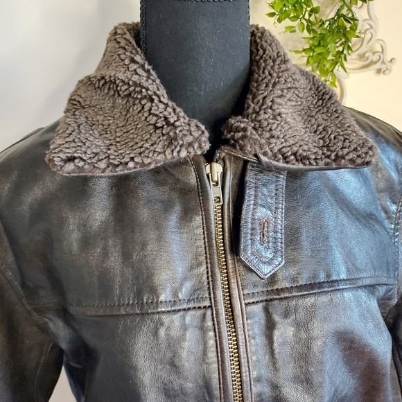 Men's Asos Bomber Leather Jacket - Picture 3 of 15